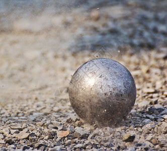 法式滚球宠物砂砾游戏碎石金属滚球岩石石头运动背景