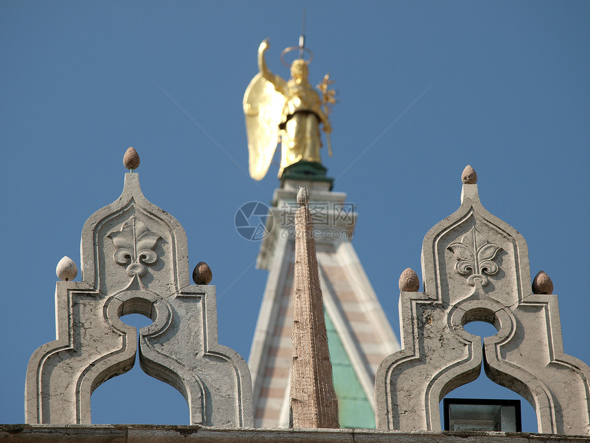 威尼斯柱子天空宫殿假期窗饰石头地方艺术拱廊旅行图片