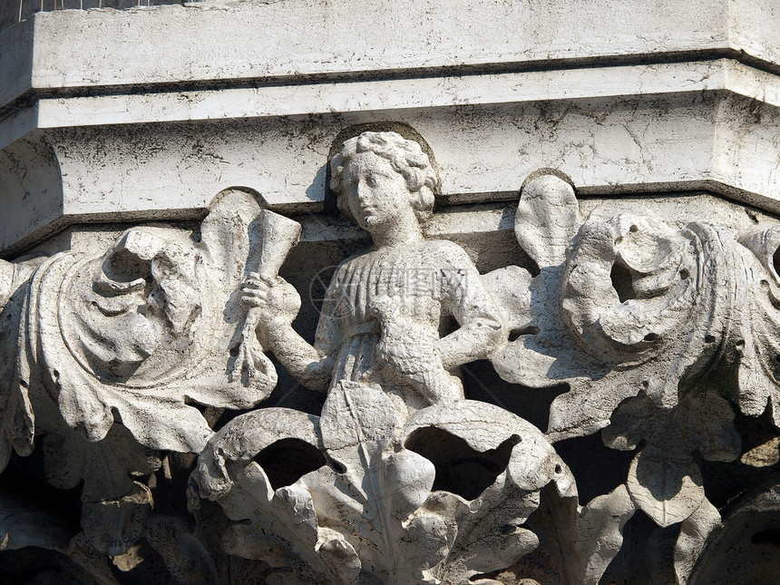 威尼斯  杜卡尔宫各纵列首府的独有美景孩子装饰品树叶宽慰工作拱廊艺术图片