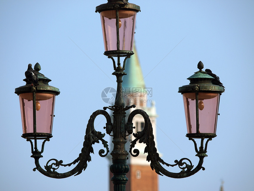 威尼斯圣马克广场的灯笼情绪气氛路灯广场图片