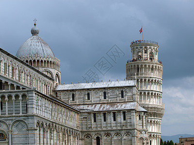 奇迹的圣玛利亚Pisa  皮安宁塔和米拉科利广场的Duomo稀有性拱门教会大理石奇迹宗教大教堂领域天炉圆顶背景