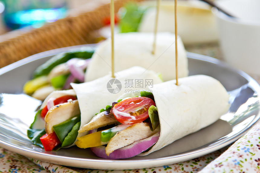 鸡肉玉米饼饮食沙拉叶子绿色蔬菜美食洋葱美味敷料辣椒图片