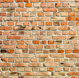 旧的风化红砖墙作为背景纹理砖块斑点积木墙纸水泥石墙石方石匠城市背景图片