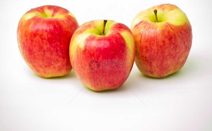 白色背景上孤立的红苹果水果茶点团体食物营养饮食植物红色图片