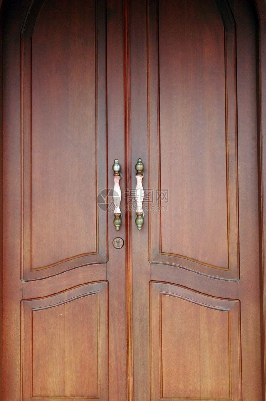 棕色木制门出口建筑学建筑风格木板艺术安全金属装饰网关图片