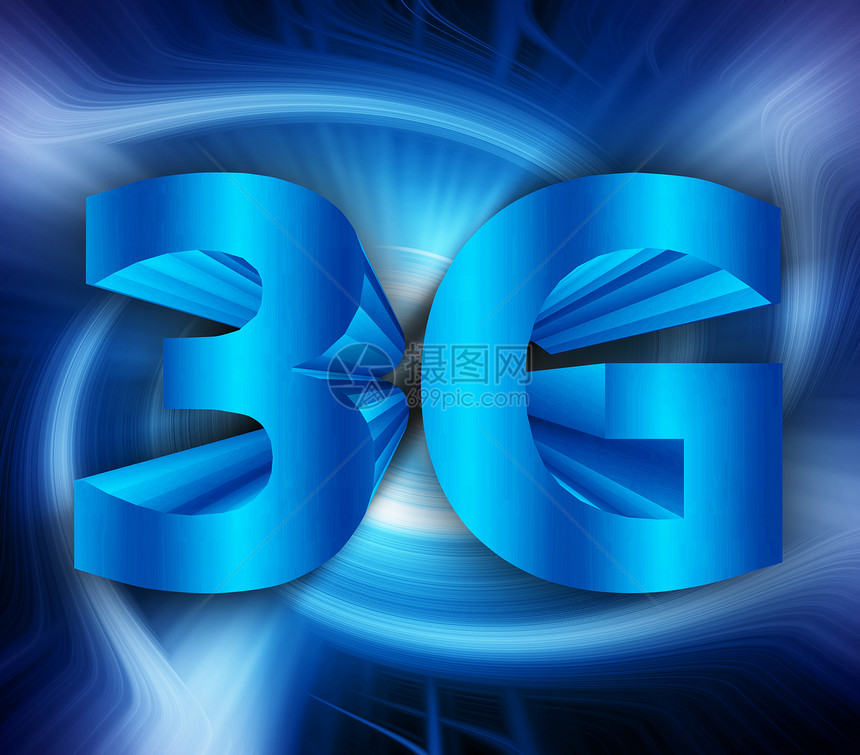 3G 网络符号通信电话手机系统展示通讯器上网彩信数据蓝色图片