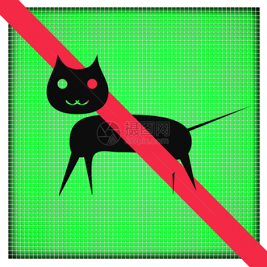 无动物互联网红色乐队法律安全绿色黑色禁令正方形按钮图片