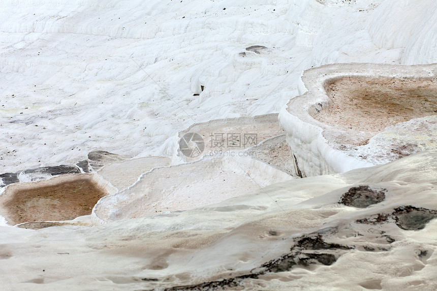 土耳其帕穆卡勒的特雷弗丁池和梯田地质学碳酸盐石灰华瀑布洗澡编队订金水池地标火鸡图片