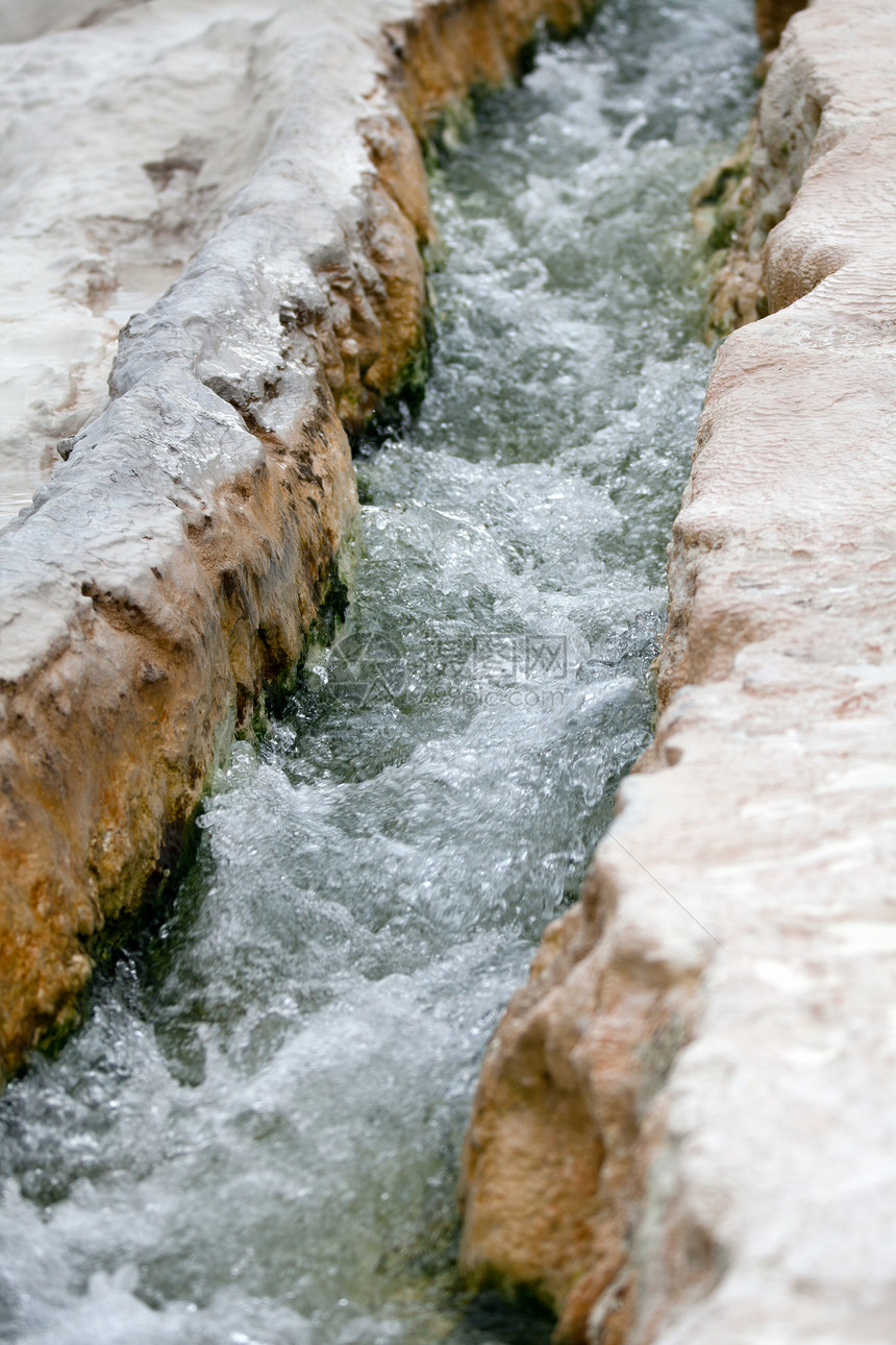土耳其帕穆卡勒的特雷弗丁池和梯田岩石洗澡盆地旅游石灰华订金碳酸盐假期地质学地标图片