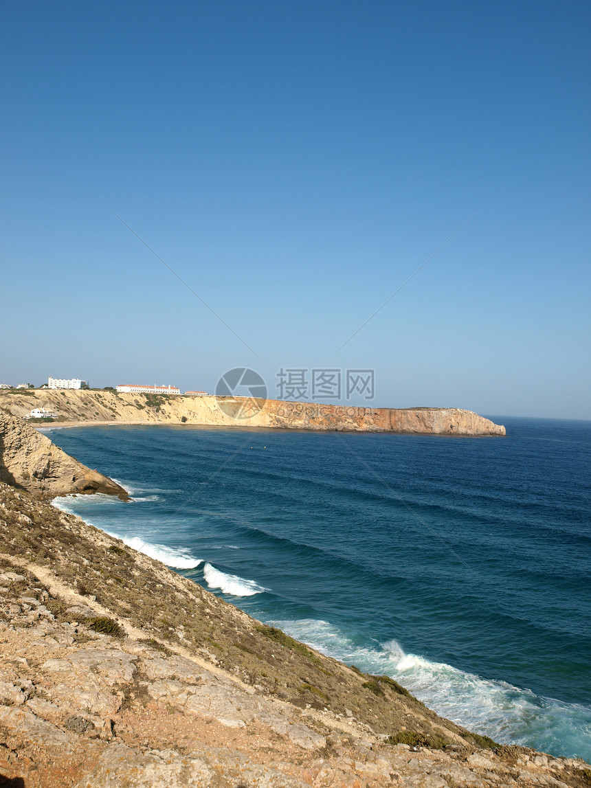 葡萄牙附近海岸沿岸地平线危险卡波石窟旅行海洋航海保险荒野全景图片