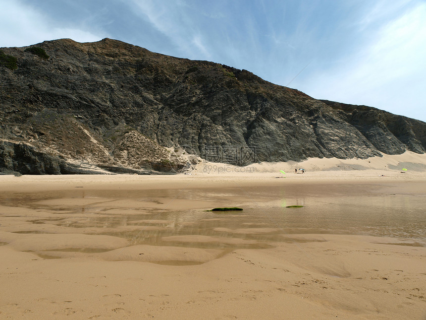 葡萄牙阿尔加夫附近旅行海洋海滩场景海岸悬崖海岸线支撑岩石图片