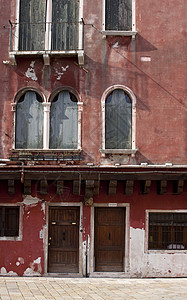 典型的威尼斯之家房子玻璃商务城市酒店游客假期人士吸引力旅行背景图片