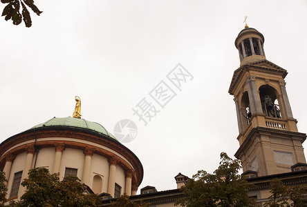 圣母无原罪教堂贝加莫阿尔塔 圣伊玛利亚德拉勒格拉茨教堂金子纪念馆圆顶建筑学遗产洗礼宗教城市文化教区背景