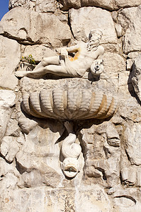 四大洲的不老泉 里雅斯特雕塑纪念碑大理石喷泉艺术史正方形雕像艺术单位石头背景图片