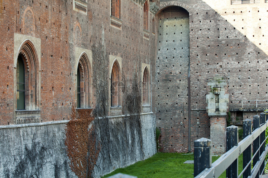 米兰Sforzesco城堡的废墟文化首都建筑学历史古物考古百叶窗艺术考古学墙壁图片