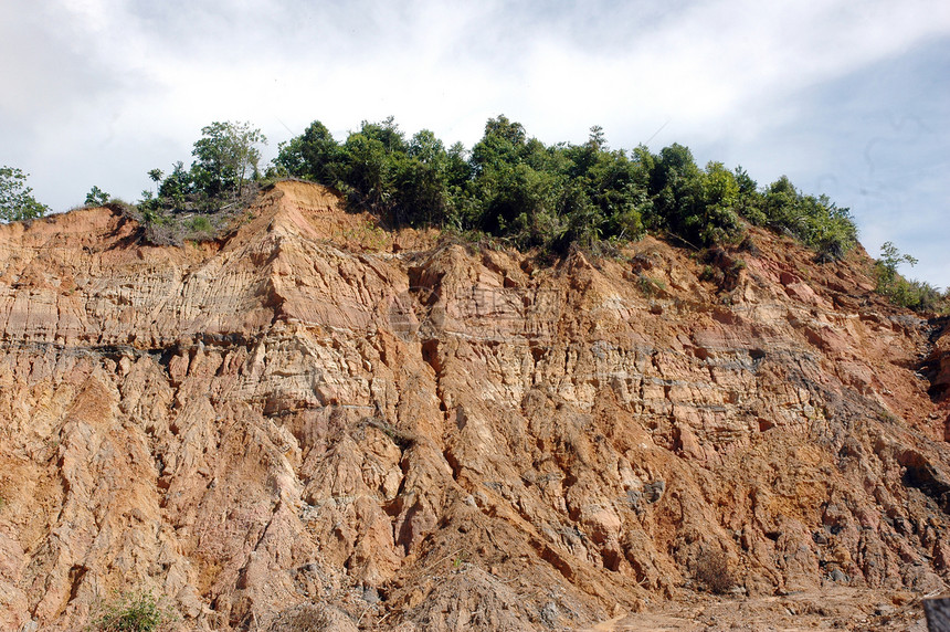 侵蚀的山天空石头编队丘陵砂岩悬崖公园巨石风化远足图片