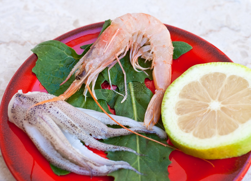 虾 鱼和柠檬厨师市场食欲烹饪食品小龙虾橙子美味海鲜动物图片