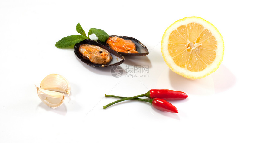 贝壳菜单食物褐藻餐厅渔夫橙子食谱用餐拼盘贝类图片