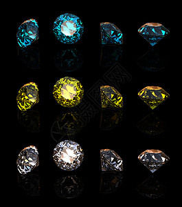 宝石收藏钻石圆形黄色奢华珠宝蓝宝石水晶高清图片