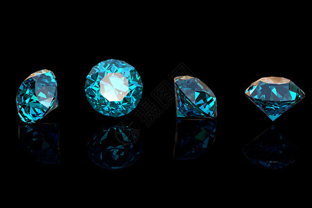 圆形蓝顶水晶未婚妻珠宝宝石奢华钻石百万富翁蓝色背景图片