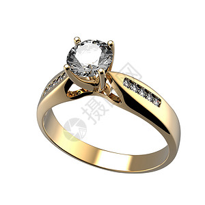 带孤立钻石的戒指金子珠宝宝石配件婚礼背景图片