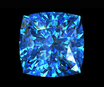 水晶盾牌瑞士蓝面宝石形状的正方形背景