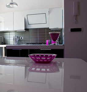 厨房粉色反思家电桌子房子托盘烹饪房间用餐背景图片
