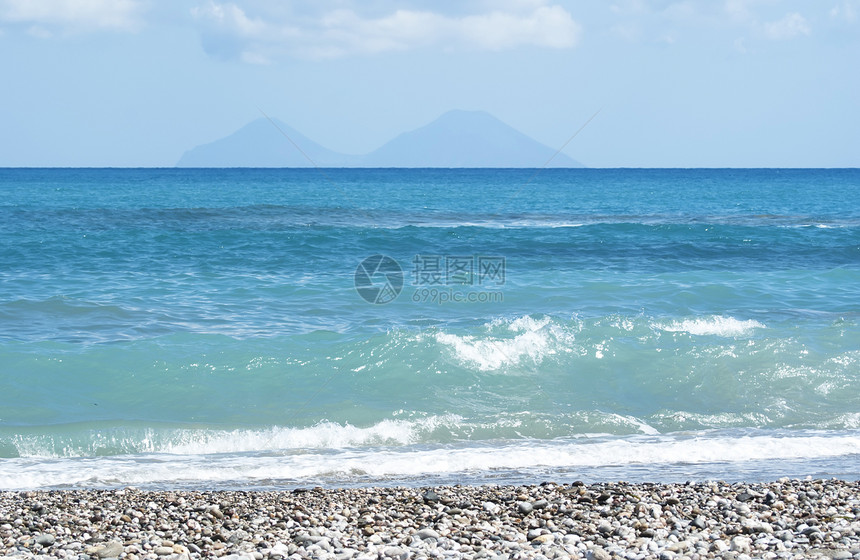 布鲁罗海滩 墨西拿 西西里火山兄弟石头全景地平线海湾海洋群岛海景盐沼图片