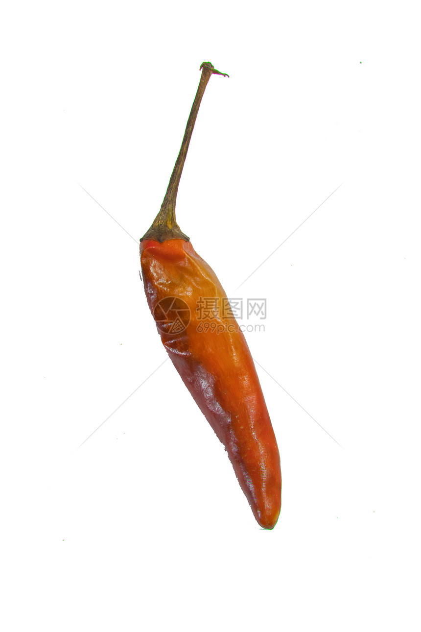 白色背景的干红辣椒寒冷蔬菜食物红色香料胡椒植物图片