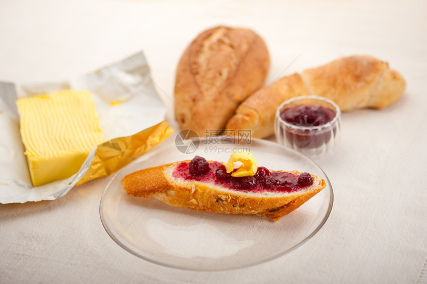 面包奶油和果酱工作室食物浆果水果营养小麦白色早餐小吃红色图片