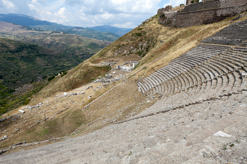佩加蒙的希腊剧院火鸡考古学脚步观众遗迹剧院历史性艺术建筑学历史图片