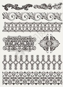 欧式标签素材古董设计元素和页面装饰设计图片