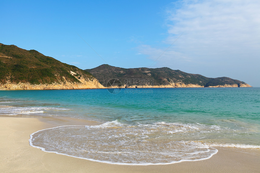 海滩和大海海浪放松蓝色支撑海岸旅行太阳海洋海景冲浪图片