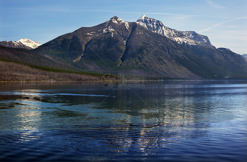 雪山湖反思冰川国家公园 Montana图片