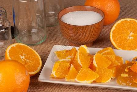橙橘红柑橘水平传播烹饪橙子健康静物罐子水果背景图片