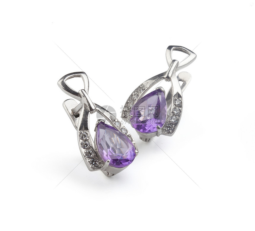珠宝宝石粉色金属紫晶紫色图片
