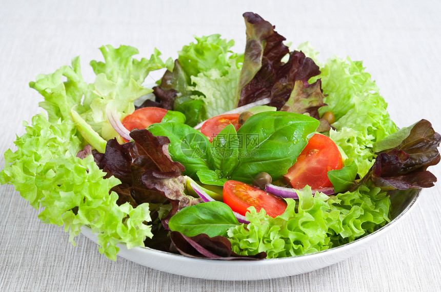 新鲜沙拉饮食植物绿色焦点营养红色美食蔬菜洋葱草本植物图片
