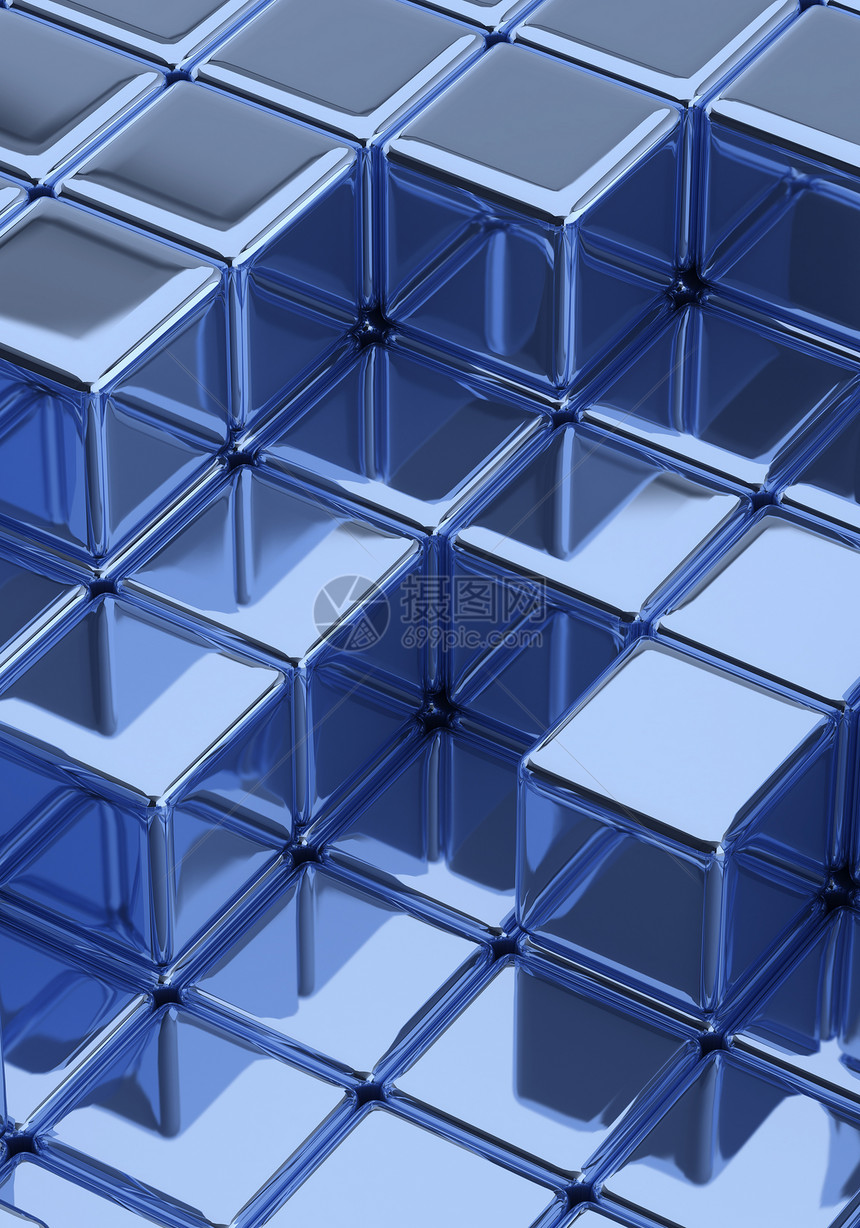 蓝色立方体技术艺术品插图安排商业渲染建造盒子积木计算机图片