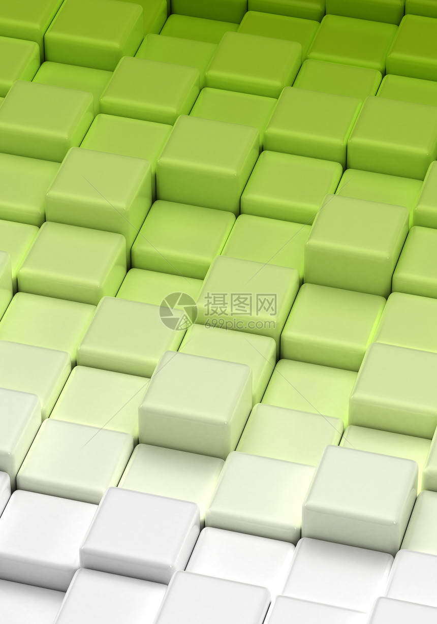绿色和白色立方体图片