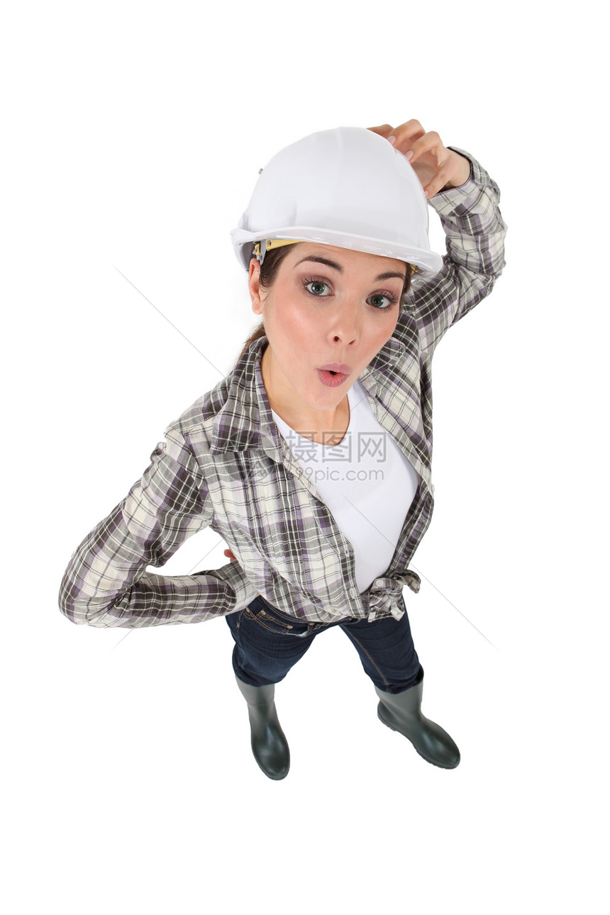 女性建筑工人的不成熟图片