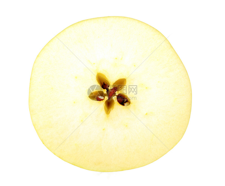 新鲜黄苹果圆切片图片