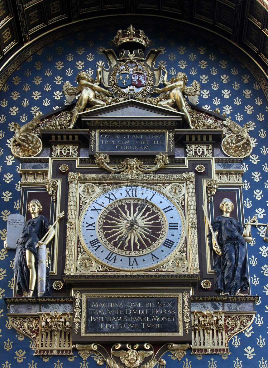 巴黎钟塔小时艺术旅行旅游城市雕像城堡古董钟表地标图片