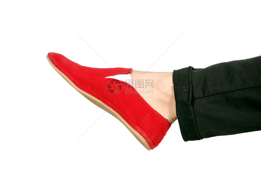 1个红运动鞋帆布休息足疗反射女士美丽疗法橡皮身体培训师图片