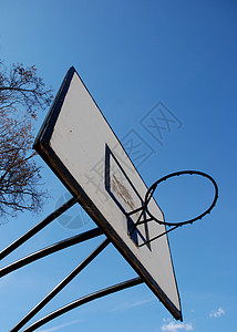 旧篮球圈和后板高清图片