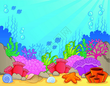 石质的珊瑚礁主题图示4插画
