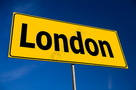 这是伦敦的框架黄路标志旅游旅行木板城市路线蓝色导航农村广告牌交通背景