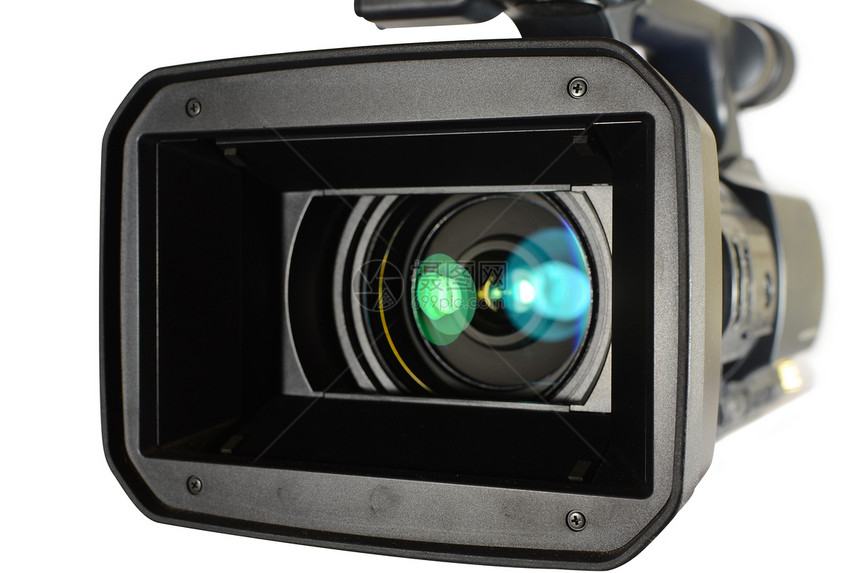 白色背景的视频相机录像机电视清晰度电影摄像机光谱镜片技术产消者框架图片