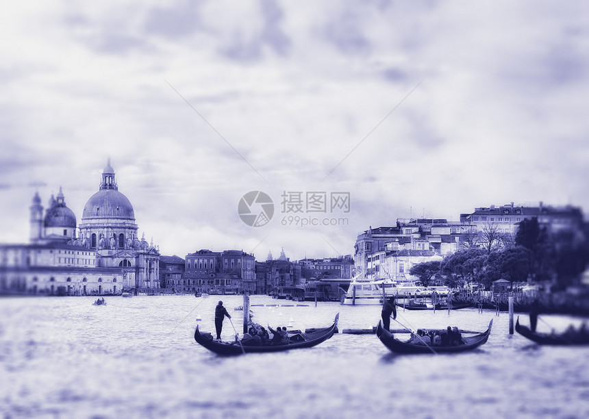 意大利威尼斯的大运河 旧颜色图像风格的相片图片