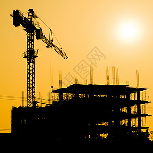 建筑施工太阳建造工人建筑师工程城市起重机建筑学水泥背景图片