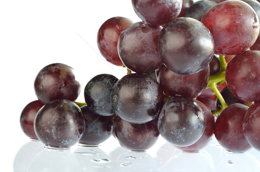 白色背景上孤立的葡萄食物水果收成农业甜点生长果味浆果果汁藤蔓图片